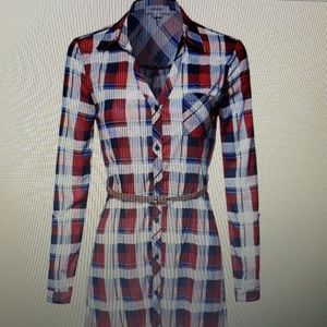 BLL NYC  tie front plaid dress size Medium